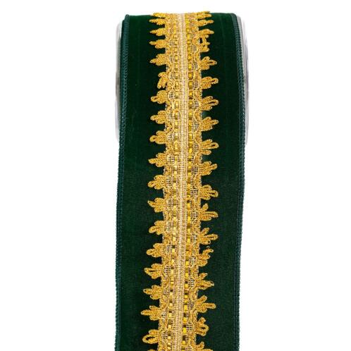 ΚΟΡΔ.HALIMA VELVET 10cm x 4.5m  ΠΡΑΣΙΝΟ