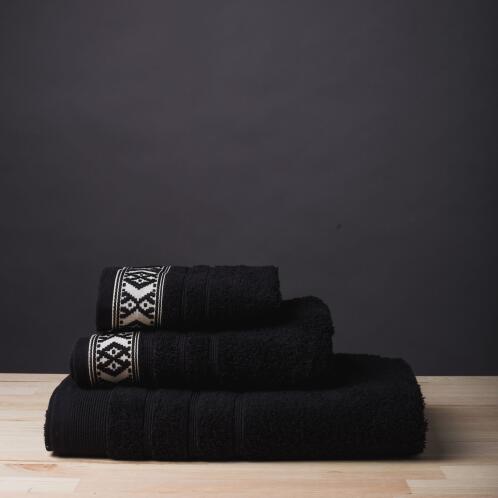 White Fabric Σετ Πετσέτες Maribelle Μαύρες