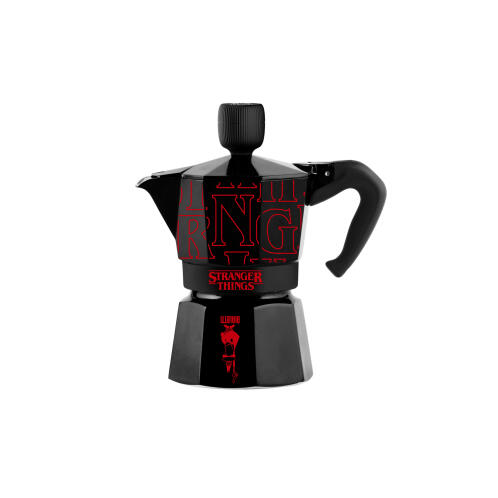 Bialetti Καφετιέρα 3 Φλιτζανιών Moka Express Strainger Things Μαύρη Αλουμινίου
