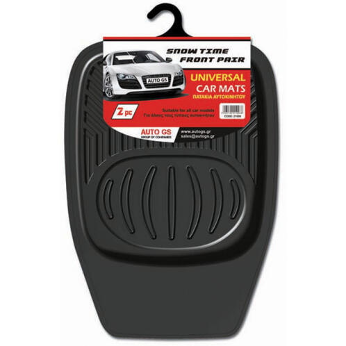 Auto Gs Μπροστινά Πατάκια Αυτοκινήτου Σκαφάκια Σετ 2 Τεμάχια Μαύρα