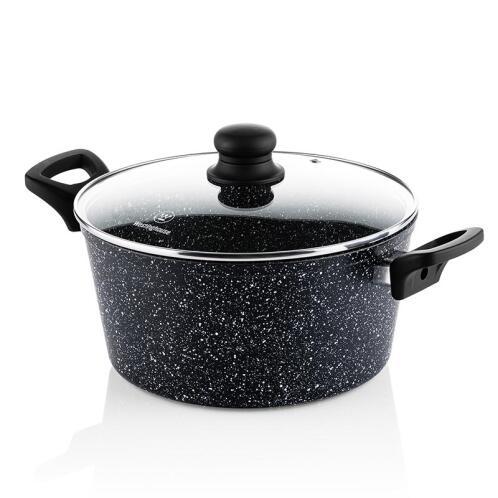 WESTINGHOUSE Βαθιά Κατσαρόλα Από Αλουμίνιο 7. 1 Lt / 28 cm Με Αντικολλητική Επίστρωση Μάρμαρου & Γυάλινο Καπάκι WCCC0009028MBB