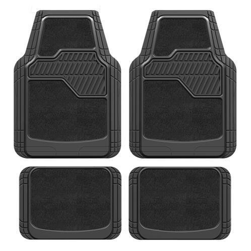 Auto Gs Style Mat Πατάκια Αυτοκινήτου Σετ 4 Τεμαχίων Με Μοκέτα Μαύρα