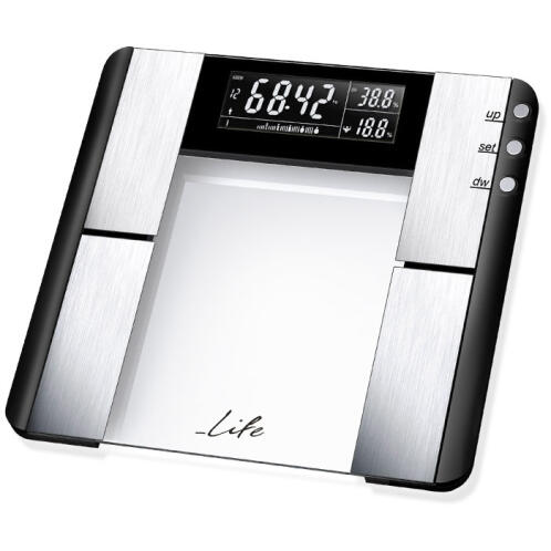 Life Γυάλινη ηλεκτρονική ζυγαριά μπάνιου με λιπομέτρηση 7-σε-1 BSC-101