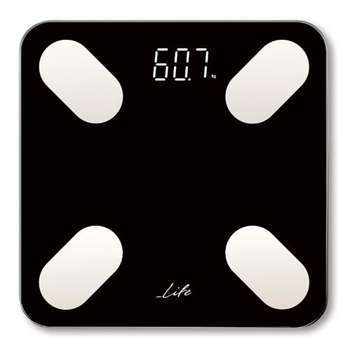 Life Ψηφιακή Ζυγαριά 12 Μετρήσεων με Λιπομετρητή & Bluetooth Petite Smartweight BT Μαύρη 180kg