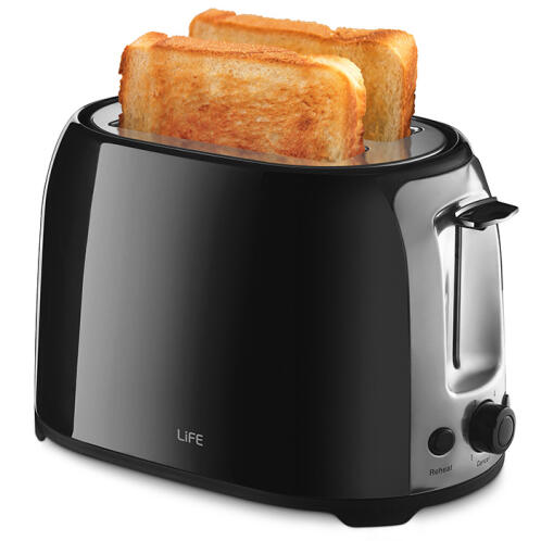 Life Crispy Αυτόματη Φρυγανιέρα 750W Μαύρη