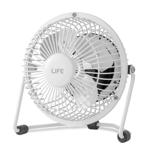 Life Μεταλλικός Mini Ανεμιστήρας USB 2.5W Super 4 Λευκός