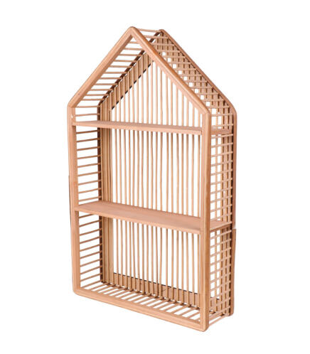 Natural Living Επιτοίχια Ξύλινη Ραφιέρα με 2 Ράφια 42x12x66 cm 225217