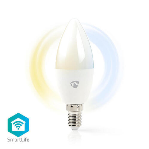 NEDIS Wi-Fi έξυπνη λάμπα LED, E14, Candle, 4.5W, 350lm. NEDIS WIFILW13WTE14