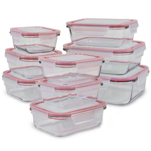 CLASSBACH Σετ γυάλινων δοχείων αποθήκευσης τροφίμων, 9 τεμαχίων. C-FHD 4011 G