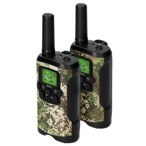 ALECTO Walkie talkie με εμβέλεια έως και 7 km, σε χρώμα παραλλαγής. ALECTO FR115CAMO