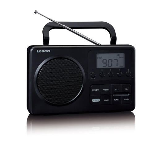 LENCO Φορητό ραδιόφωνο FM με οθόνη LCD, σε μαύρο χρώμα. LENCO MPR-035BK