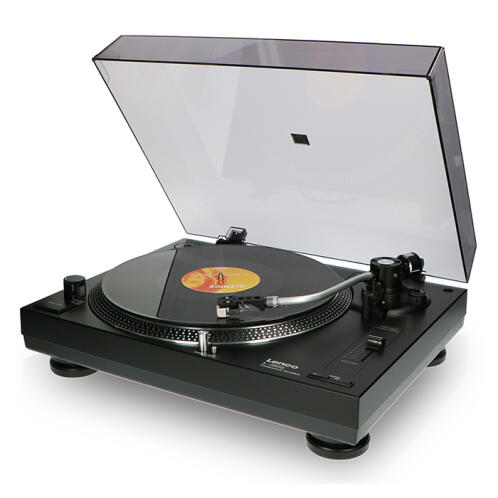 LENCO Πικάπ άμεσης κίνησης με λειτουργία μετατροπής MP3, σε μαύρο χρώμα. LENCO L-3808