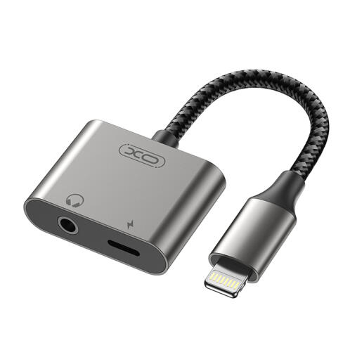XO Καλώδιο-αντάπτορας Lightning - Lightning θηλ. / 3.5mm θηλ., 0.12m, σε γκρι χρώμα XO NB-R258B