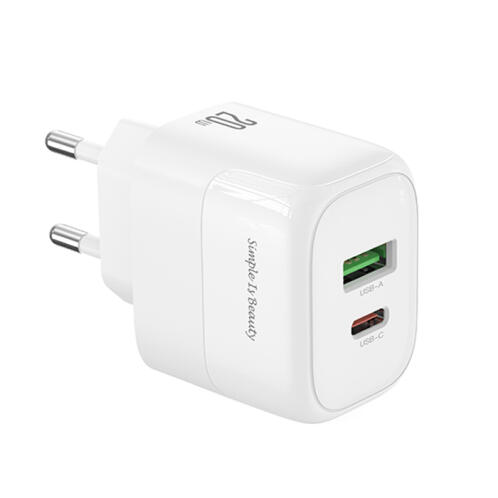 XO Universal φορτιστής με 2 εξόδους 1xUSB-A & 1xUSB-C, PD20 & QC18W σε λευκό χρώμα XO L137 (EU) PD20W / QC18W  (1 USB-A+1 USB-C) FAST CHARGING CHARGER