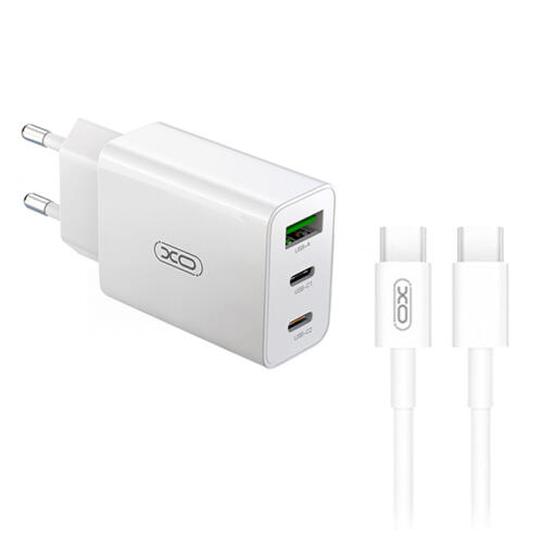 XO Universal Φορτιστής με 1xUSB-A και 2xUSB-C 20W L101 Λευκό