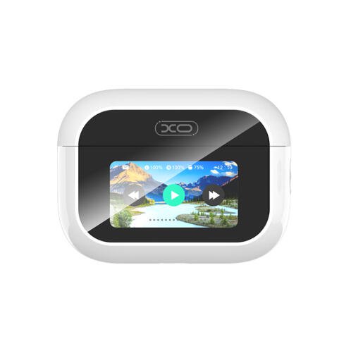 XO Bluetooth ακουστικά handsfree με θήκη φόρτισης και οθόνη, σε λευκό χρώμα XO X47 4th GENERATION