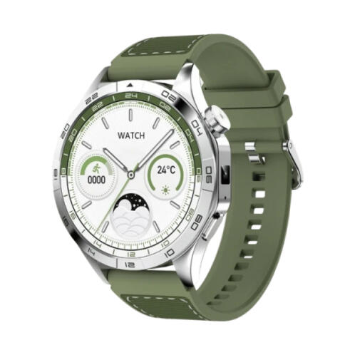 XO Watch 4 Smart Ρολόι με Οθόνη AMOLED 1.43" Ασημί Πράσινο