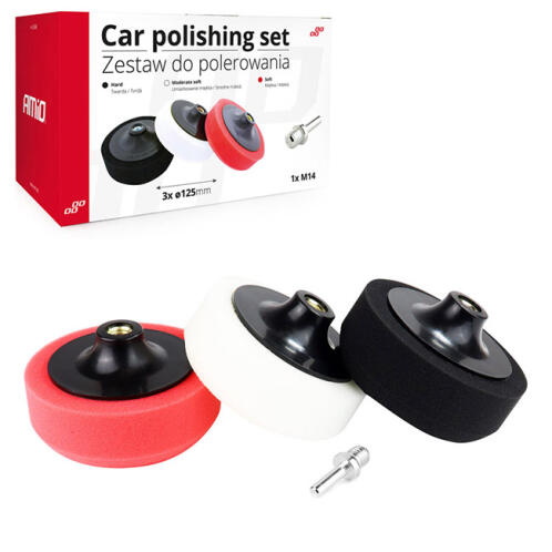 Auto Gs Σετ Γυαλίσματος Αυτοκινήτου Με 3 Σφουγγάρια 125mm M14 4 Τεμάχια