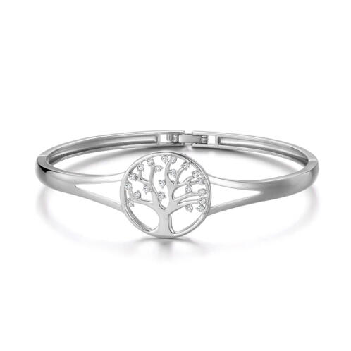 Philip Jones Βραχιόλι Tree of Life Χρώματος Ασημί με Κρύσταλλα Swarovski®