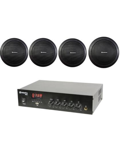 Adastra Πακέτο Ενισχυτή Σετ Ηχεία Εγκαταστάσεων 25W με Bluetooth Λευκά