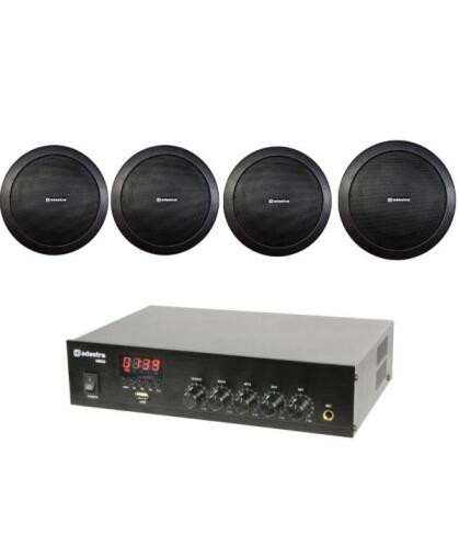 Adastra DM25 4 Ηχεία Οροφής EC56V-B Ολοκληρωμένος Ενισχυτής Εγκαταστάσεων 25W/100V Μαύρο