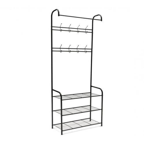 Idomya Μεταλλικό Έπιπλο Εισόδου με 3 Ράφια και 8 Κρεμάστρες 186 x 71 x 31 cm Idomya 30040339