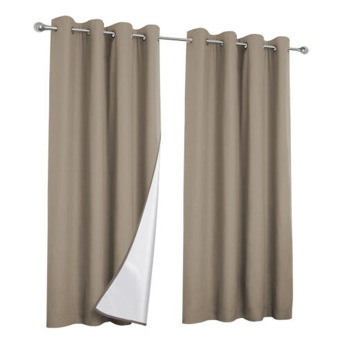 Idomya Σετ 2 Θερμομονωτικές Κουρτίνες 35 x 240 cm Taupe 30040362