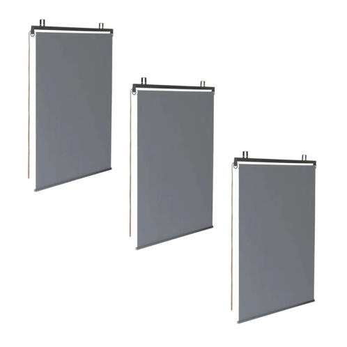 Inkazen Σετ Ρόλερ Ολικής Συσκότισης Blackout 120 x 225 cm 3 τμχ Χρώματος Γκρι 30060162