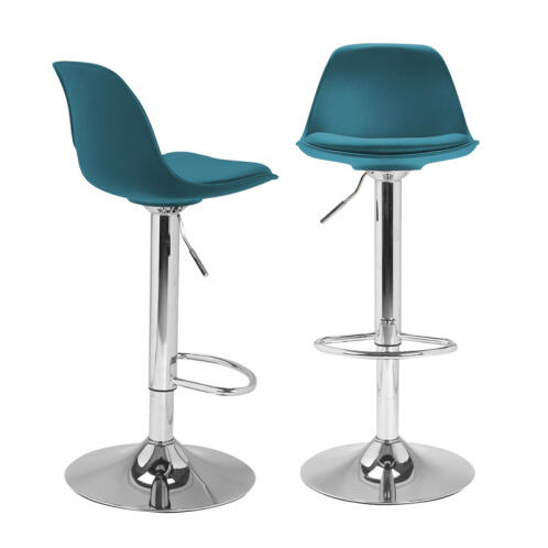 Idomya Σετ Μεταλλικά Περιστρεφόμενα Σκαμπό Μπαρ 39 x 42 x 83-104 cm 2 τμχ Χρώματος Πετρόλ Karl Idomya 30070157