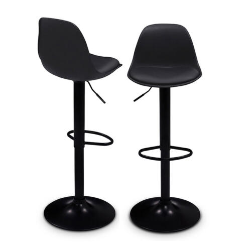 Σετ Μεταλλικά Περιστρεφόμενα Σκαμπό Μπαρ 39 x 42 x 83-104 cm 2 τμχ Χρώματος Μαύρο Karl Idomya 30070649