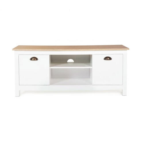 Ξύλινο Έπιπλο Τηλεόρασης 113 x 40 x 47 cm Χρώματος Λευκό Ninon Idomya 30087264