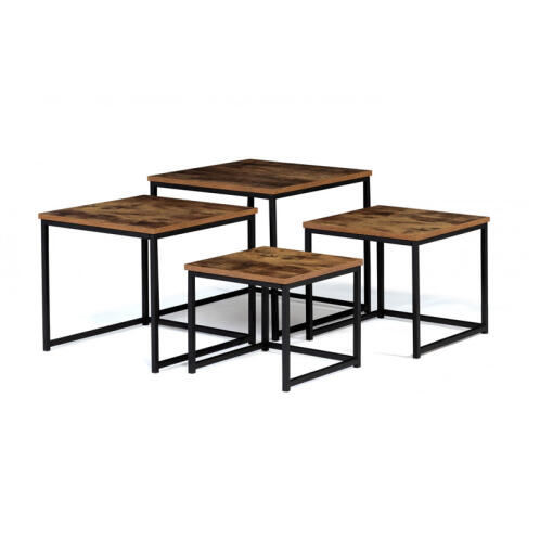 Σετ Μεταλλικά Τετράγωνα Βοηθητικά Τραπέζια Nesting 50 x 50 cm 4 τμχ Elize Idomya 30088515