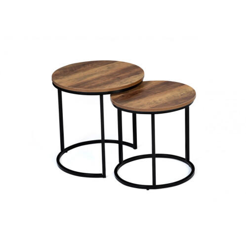 Σετ Μεταλλικά Στρογγυλά Βοηθητικά Τραπέζια Nesting 45 x 45 cm 2 τμχ Elize Idomya 30088519