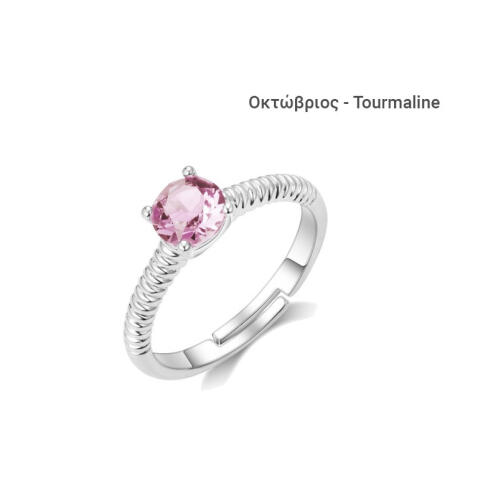 Philip Jones Δαχτυλίδι με Γενέθλια Πέτρα Οκτώβριος από Swarovski®