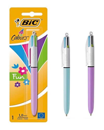 BIC στυλό διαρκείας 4 Colours Fun 1mm μύτη πολύχρωμο μελάνι διάφορα χρώματα 1τμχ