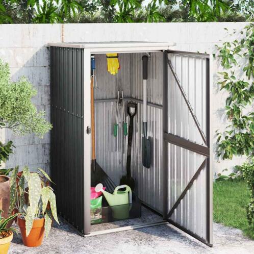 vidaXL Αποθήκη Εργαλείων Κήπου Ανθρακί 88x89x161 εκ. από Γαλβανισμένο Ατσάλι 316207