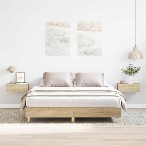 vidaXL Κρεβάτι Χωρίς Στρώμα Sonoma Oak 140x200 εκ. Μηχανικής Ξυλείας 3328719