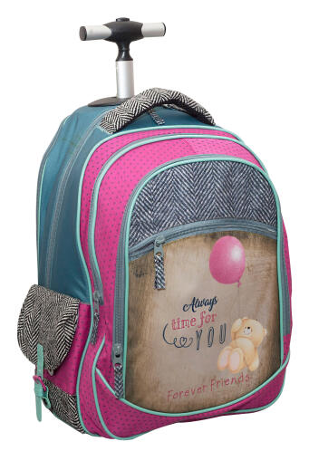 Forever Friends Σχολική Τσάντα Τρόλεϋ Δημοτικού Tweed GIM