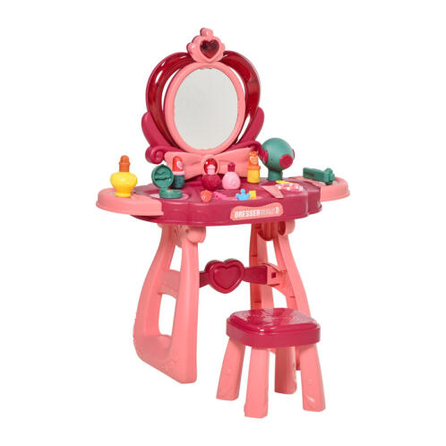 Παιδική Τουαλέτα Ομορφιάς με Αξεσουάρ και Σκαμπό 57 x 29 x 70.5 cm HOMCOM 350-096