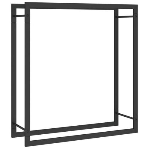 vidaXL Ραφιέρα Καυσόξυλων Ματ Μαύρο 80x28x86 εκ. Ατσάλι 350307