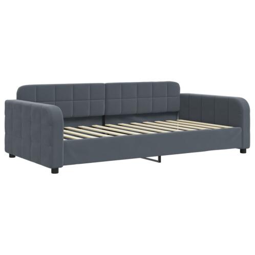 vidaXL 354059 Καναπές Κρεβάτι Χωρίς Στρώμα Βελούδο 90x200 cm Σκούρο Γκρι