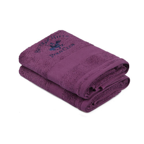 Σετ με 2 Πετσέτες Προσώπου 50 x 90 cm Χρώματος Μωβ Beverly Hills Polo Club 355BHP2335