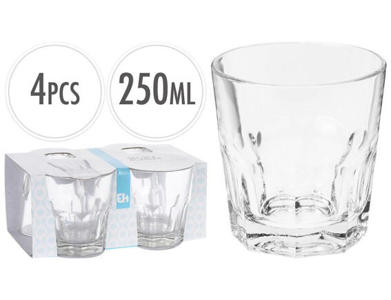 Σετ Γυάλινα Ποτήρια Excellent Houseware χωρητικότητας 250ml - 4 τεμάχια