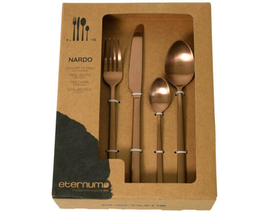 Eternum Σετ 16 τεμάχια Μαχαιροπίρουνα Belgium Nardo 1247-BP16 από Ανοξείδωτο ατσάλι 18 Cr σε Χάλκινο ματ φινίρισμα