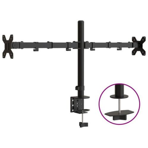 vidaXL Βάση Οθόνης Διπλή VESA Μαύρη 75/100 χιλ. από Ατσάλι 358002