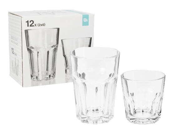 Σετ Γυάλινα Ποτήρια Excellent Houseware χωρητικότητας 250/360 ml - 12 τεμάχια