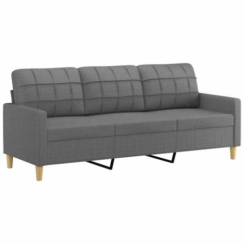 vidaXL 359100 Τριθέσιος Καναπές Ύφασμα 198x77x80cm Σκούρο Γκρι