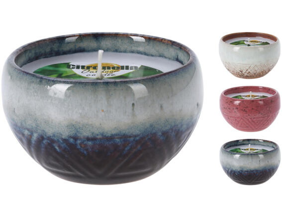 Αρωματικό Κερί 420901000 Σε κεραμικό δοχείο 10 x 6.3cm Σε 3 επιλογές σχεδίου και αρώματος