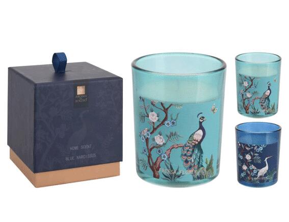 Αρωματικό Κερί Residence CC5056370 Σε γυάλινο δοχείο με σχέδιο 8 x 10cm Σε 2 επιλογές σχεδίου και αρώματος