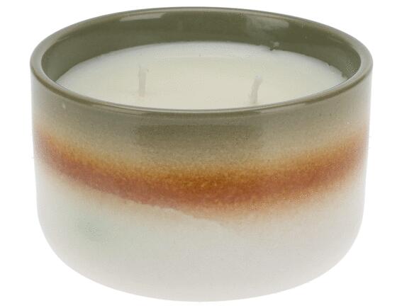Pepper Αρωματικό Κερί  CC5072010 Σε κεραμικό δοχείο 12 x 7 cm, καφέ και πράσινο, σε άρωμα fresh cotton.